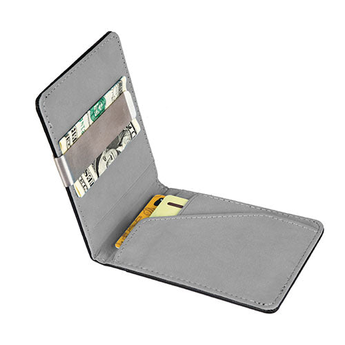 Unisex PU Leather Wallet RFID Blocking Slim Bifold Credit Card Holder with Money Clip - Gray by VYSN