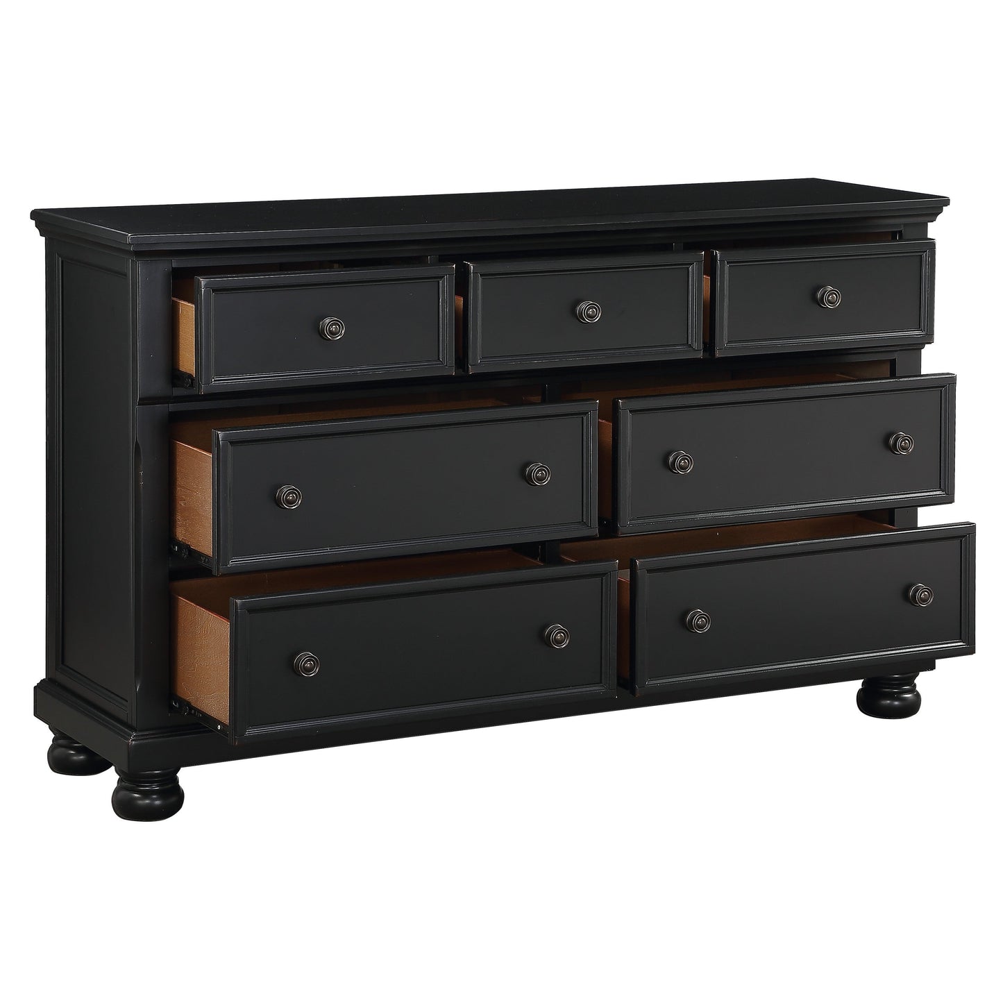 Transitional Black Dresser of 7 Drawers and Jewelry Tray by Blak Hom