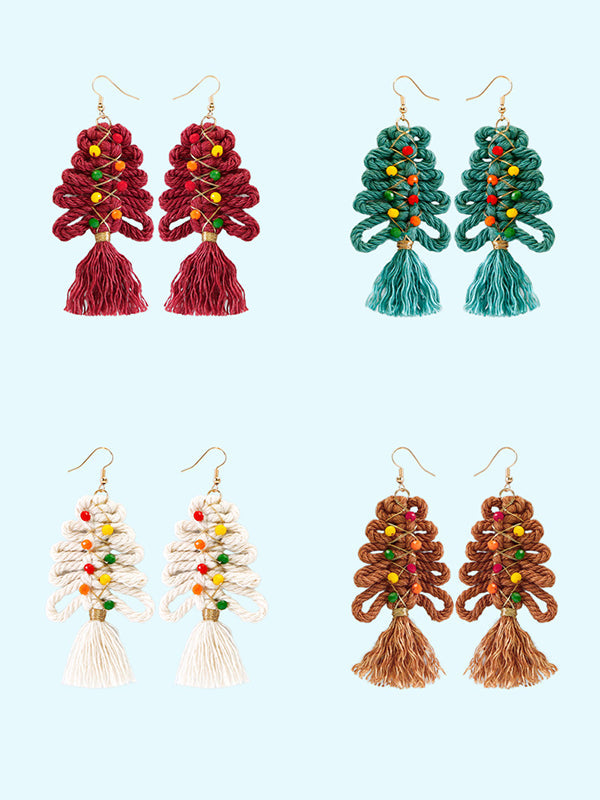 Tasseled Earrings Christmas Tree Accessories by migunica