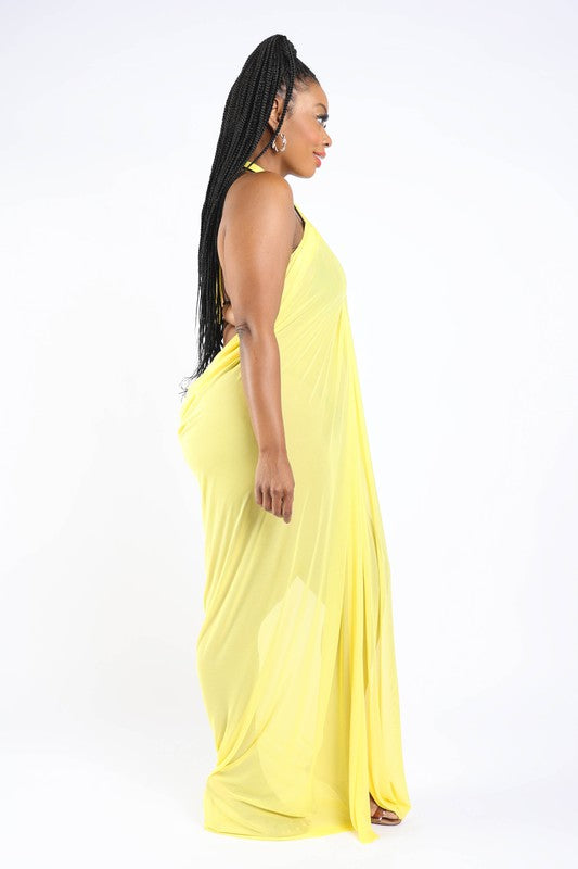 Haltered Front Slit Maxi Coverup