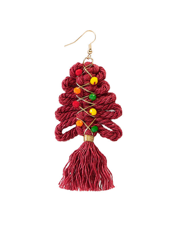 Tasseled Earrings Christmas Tree Accessories by migunica