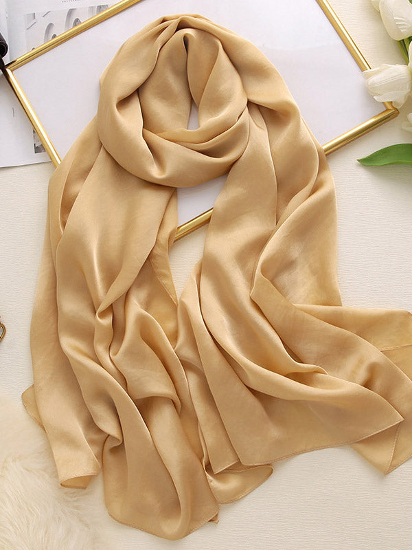 Solid Color Simple Original Sweet Satin Shawl&Scarf by migunica