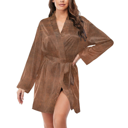 Them Cowboys Western Women's Long Sleeve Belted Satin Feel Dressing Lounge Robe by Baha Ranch Western Wear