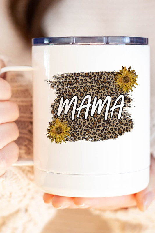 Mama Leopard Block Sunflower Mug