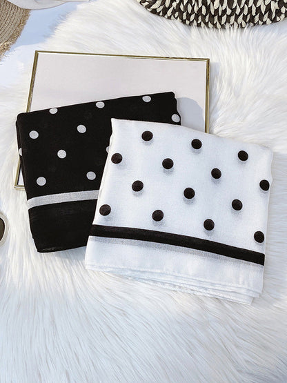 Polka-Dot Ramie Cotton Scarf by migunica