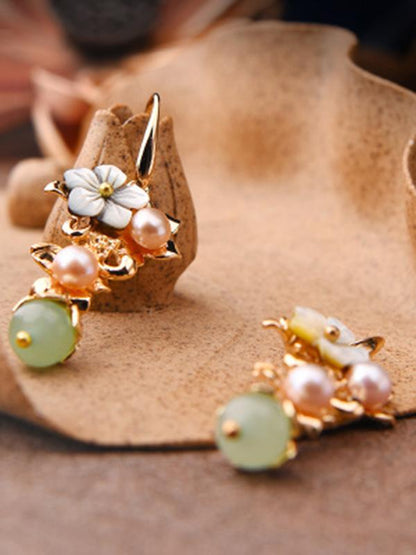 Original Flower Pearl Earrings by migunica