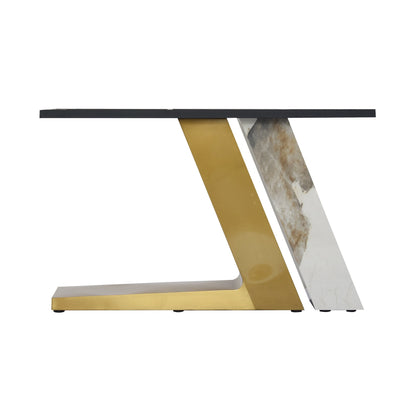 Modern Stone Pandora Straight Panel Dining Table by Blak Hom