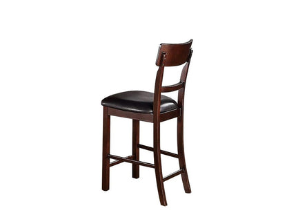Set of 2 Chairs Dining Room Furniture Dark Brown Cushioned Solid wood Counter Height Chairs