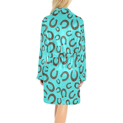 Turquoise Horseshoe Women's Western Bath Robe by Baha Ranch Western Wear