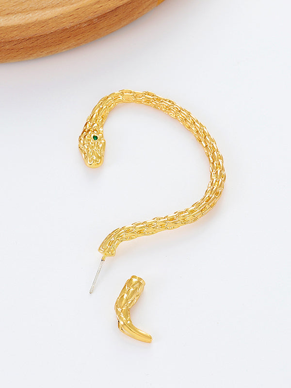 Snake Shape Earhook Earrings by migunica