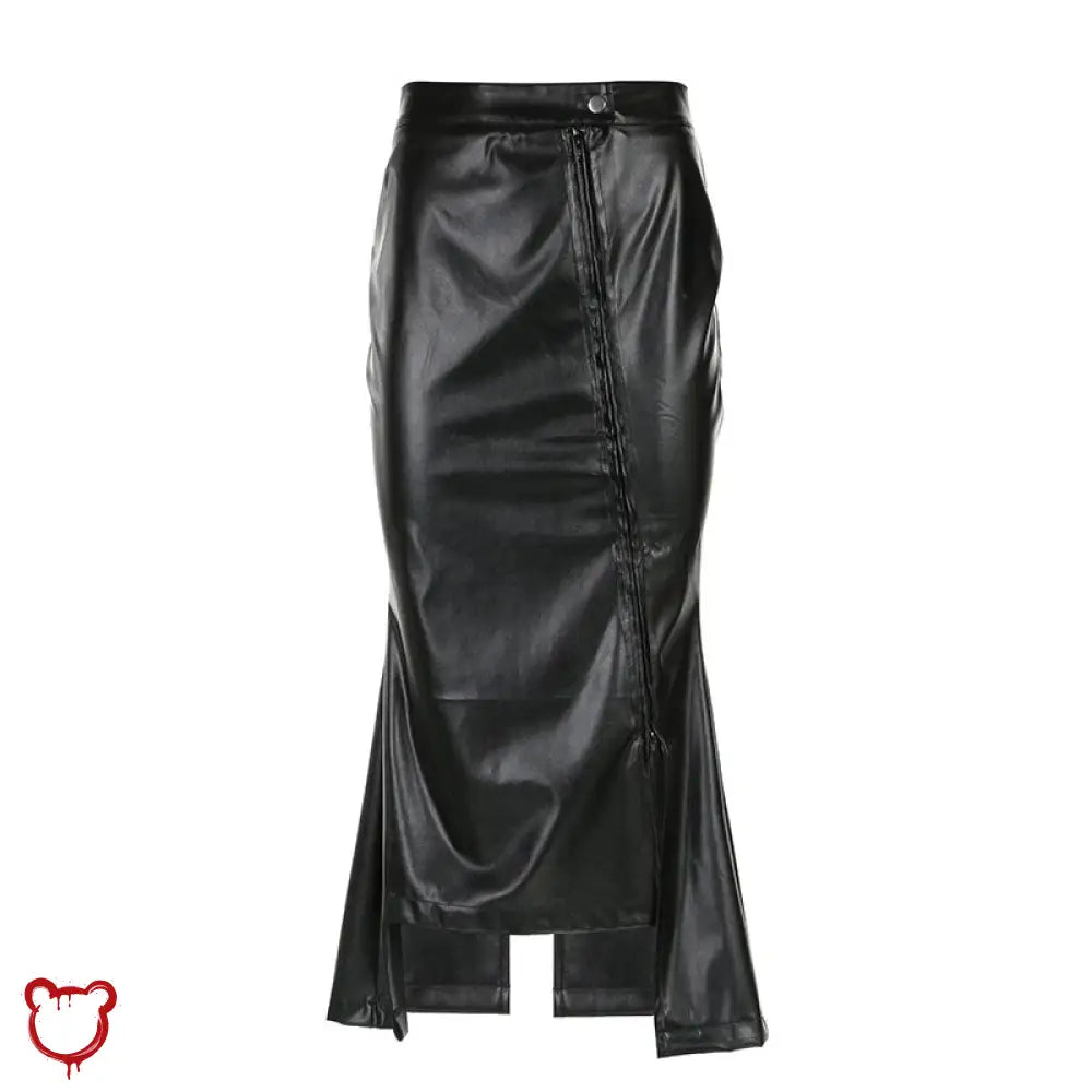 "Faux Leather Asymmetrical Skirt" by The Cursed Closet