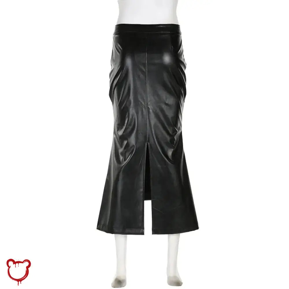 "Faux Leather Asymmetrical Skirt" by The Cursed Closet