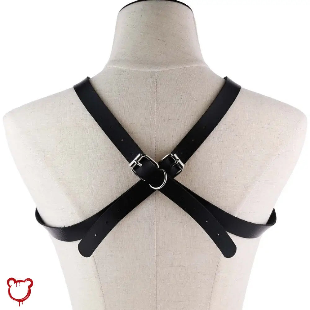 "Faux Leather O-Ring Harness - Black" by The Cursed Closet