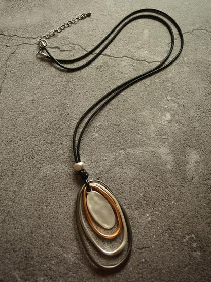 Multilayer Circle Long Necklace by migunica