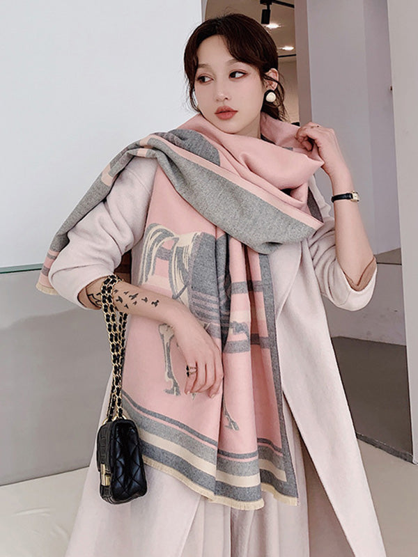 Personality Warm Cartoon Print Shawl&Scarf by migunica