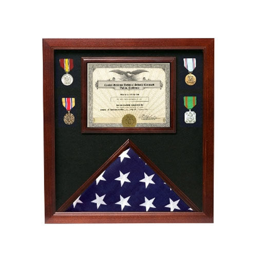 Veterans Made Flag Document Case American Flags - Cherry Wood. by The Military Gift Store