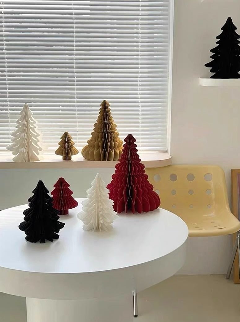 Foldable Accordion Christmas Tree Set of 2Pcs - Decoration for Table Shelf & Window by INSPECIAL HOME