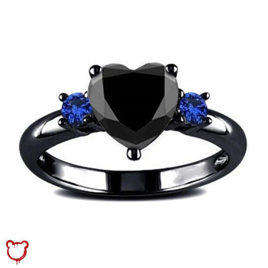 'Forest's Heart' Ring (Black & Blue) by The Cursed Closet