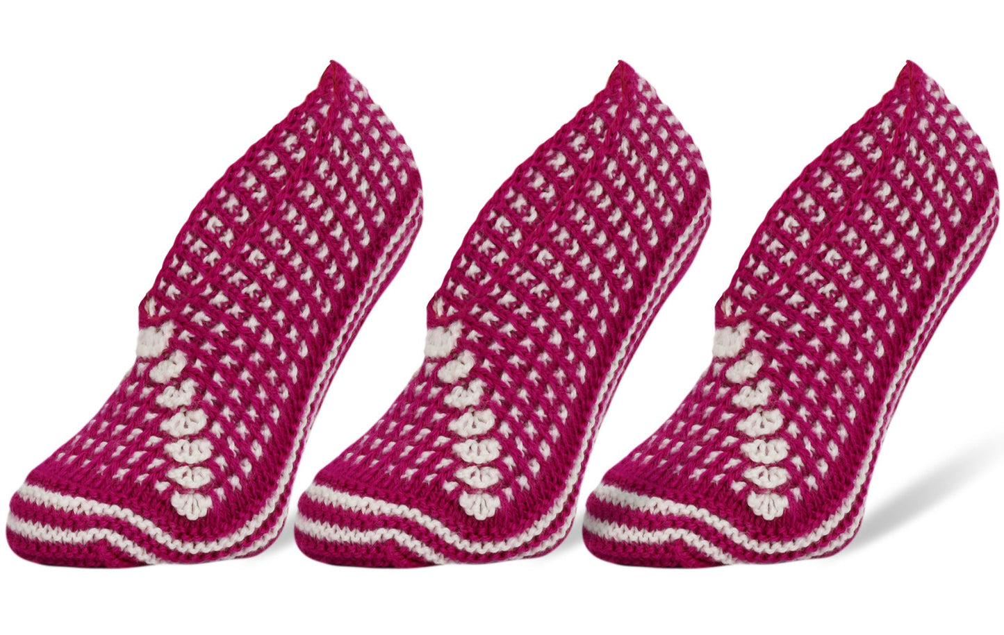 Crochet Slipper Socks for Women 3 Pairs Shoe Size 5-7 by Mars Outlet Store LLC