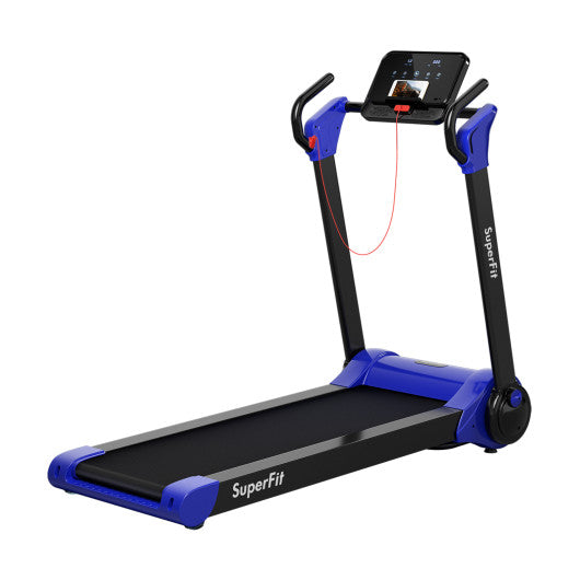 2.25 HP Electric Motorized Folding Running Treadmill Machine with LED Display-Navy by VYSN