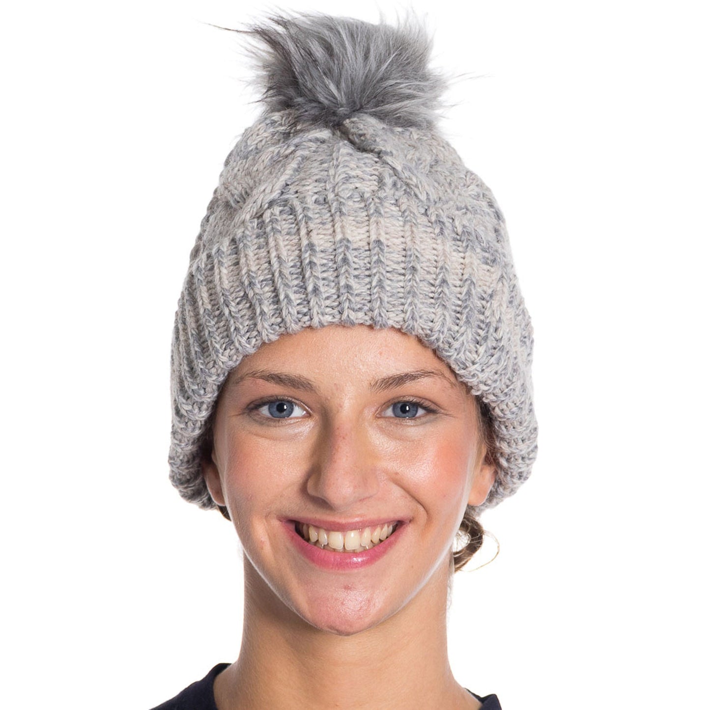 1 Pack - Winter Knitted Slouch Beanie Hat with Pom Pom for Women Winter Hat Beanie by Mars Outlet Store LLC