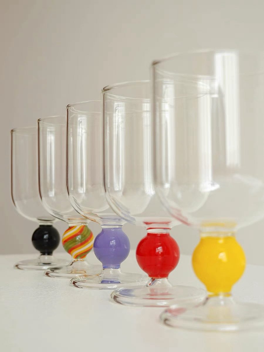 Gumballs Wine Glass - Eclectic Whimsical Coloured Cocktail Glasses by INSPECIAL HOME