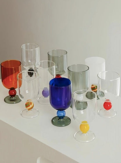 Gumballs Wine Glass - Eclectic Whimsical Coloured Cocktail Glasses by INSPECIAL HOME