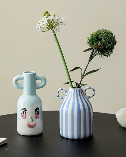 Hand-painted Whimsical Quirky Cute Dual-handle Vases by INSPECIAL HOME