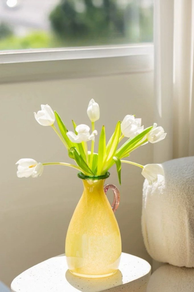 Handblown Bonbon Dopamine Bottle Vase, Whimsical Vintage Vase Centrepiece by INSPECIAL HOME