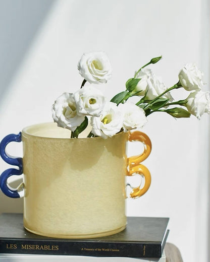 Handblown Whimsical Cylinder Vase - Eclectic Table Setting Centrepieces by INSPECIAL HOME