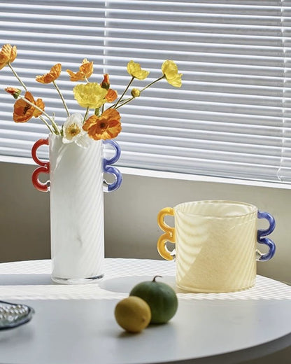 Handblown Whimsical Cylinder Vase - Eclectic Table Setting Centrepieces by INSPECIAL HOME