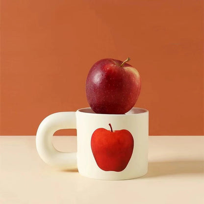 Handcrafted Ceramic Mugs with Big Apple and Pear Designs | Unique Design by INSPECIAL HOME