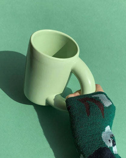 Handcrafted Ceramic Chubby Mugs with Big Twisted Handle - Unique Stylish Tea & Coffee Cups by INSPECIAL HOME