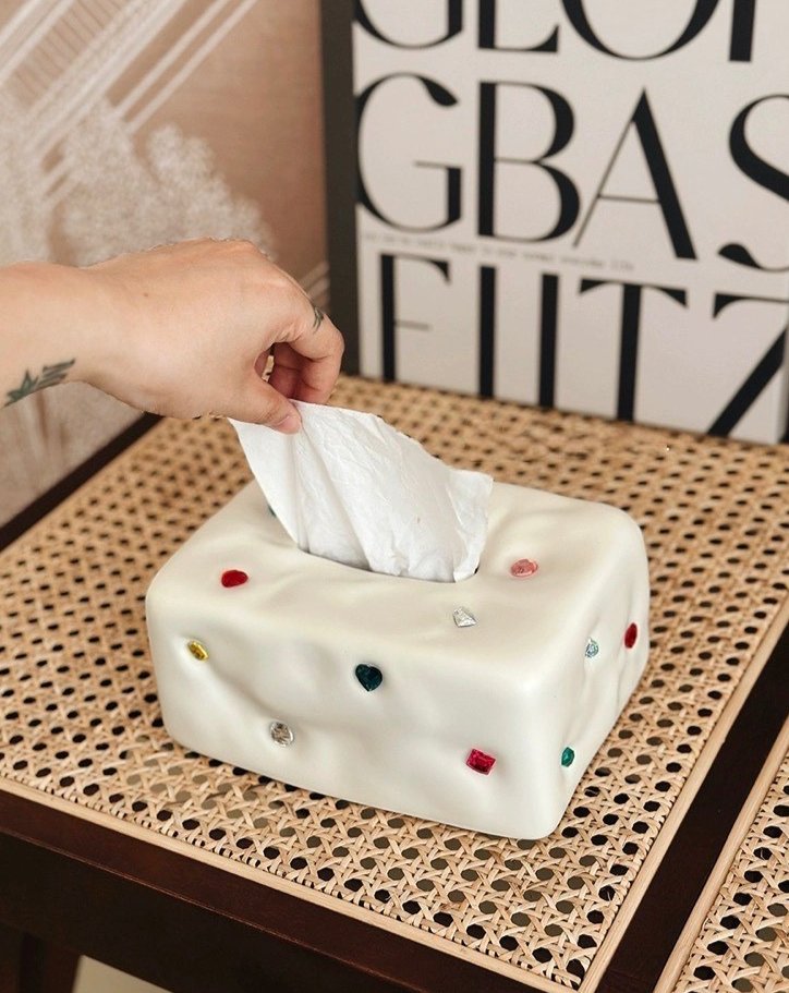 Handmade Ceramic Gemstone Tissue Box Cover by INSPECIAL HOME