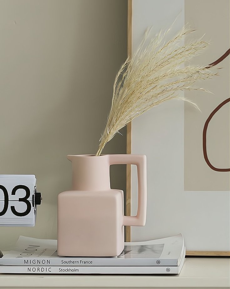 Handmade Ceramic Jug Pitcher Vase - Modern and Unique Decorative Centerpiece Vase by INSPECIAL HOME