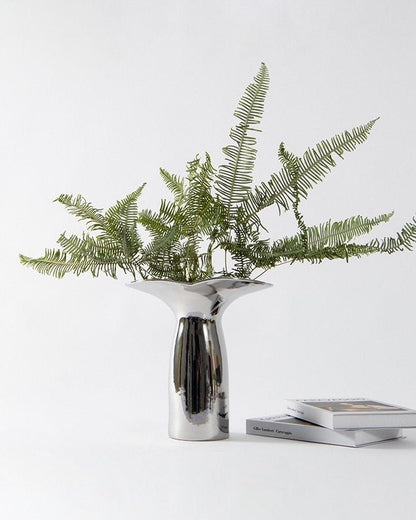 Handmade Modern Silver Bloom Vase, Ceramic Botanica Centrepiece Vase by INSPECIAL HOME