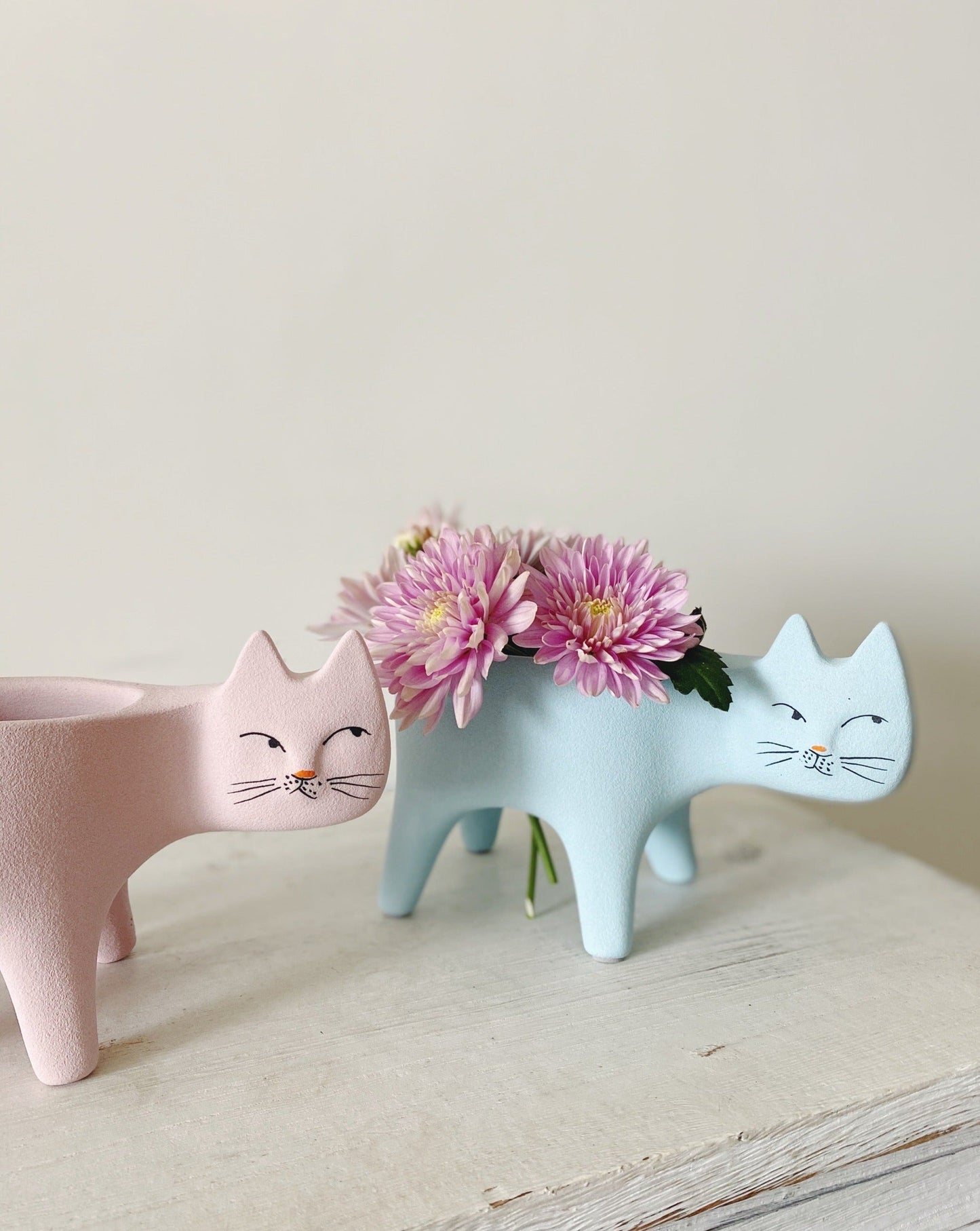 Handmade Pottery Cute Kitty Planters - Unique Planters for Indoor, Outdoor & Front Yard Garden by INSPECIAL HOME