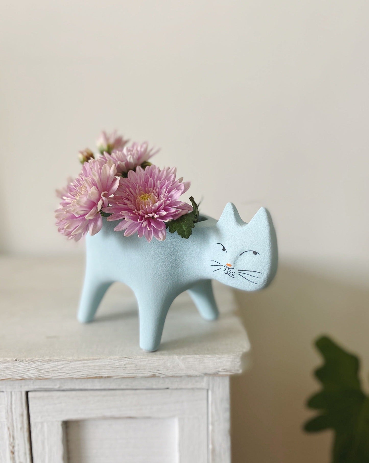 Handmade Pottery Cute Kitty Planters - Unique Planters for Indoor, Outdoor & Front Yard Garden by INSPECIAL HOME