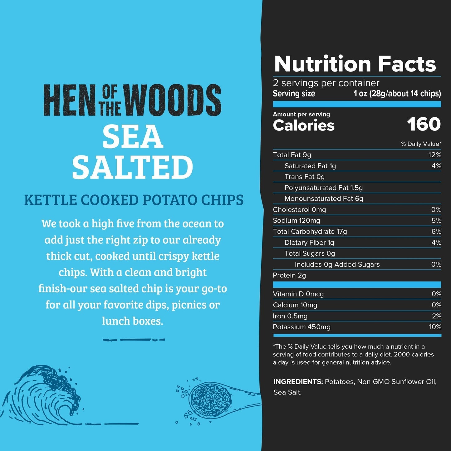 Sea Salted Kettle Chips Bags - 60 x 2oz by Farm2Me