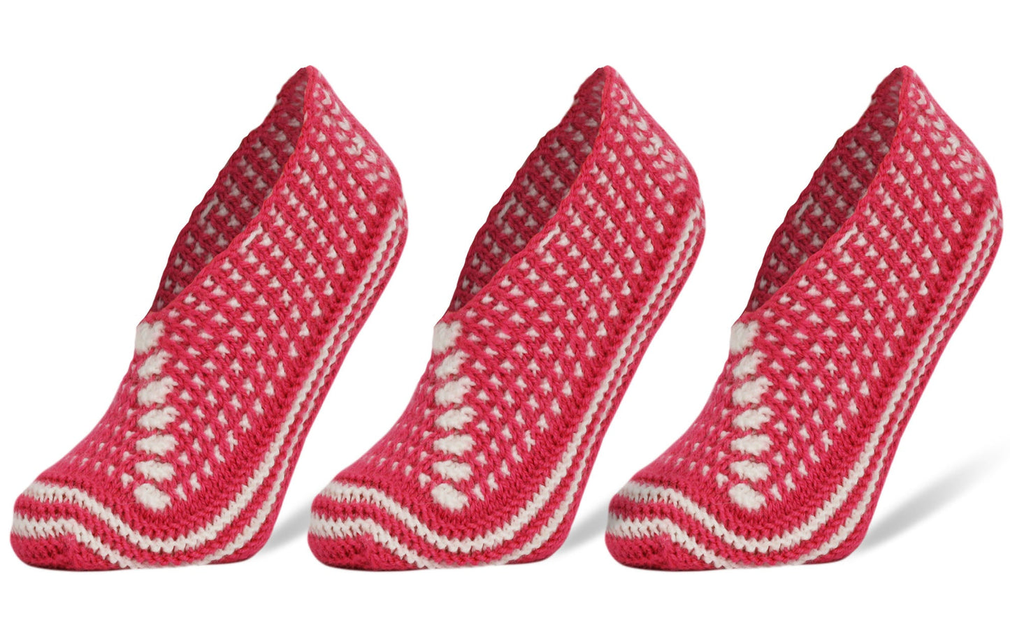 Crochet Slipper Socks for Women 3 Pairs Shoe Size 5-7 by Mars Outlet Store LLC