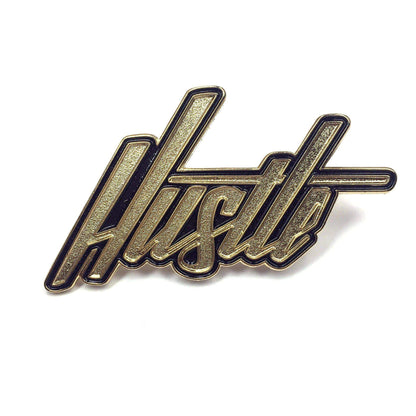 "Hustle" Hand-Lettered Pin by Kolorspun