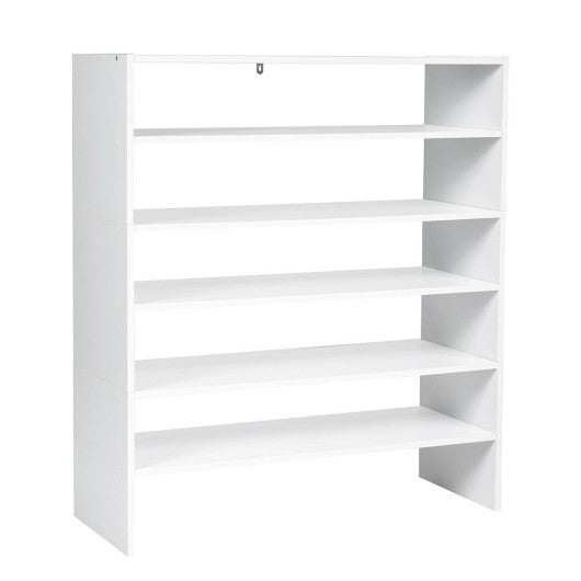 3 Pieces 31-Inch Stackable Multi-Shape Shoe Rack-White by VYSN