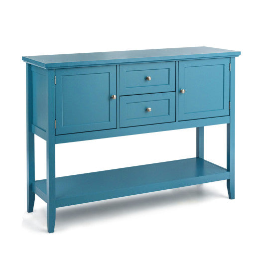 Wooden Sideboard Buffet Console Table with Drawers and Storage-Blue by VYSN