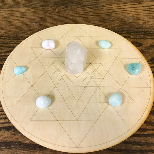 Sri Yantra Crystal Grid by Zen and Meow