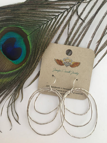 Peacock Feather Earrings by Jennifer Cervelli Jewelry