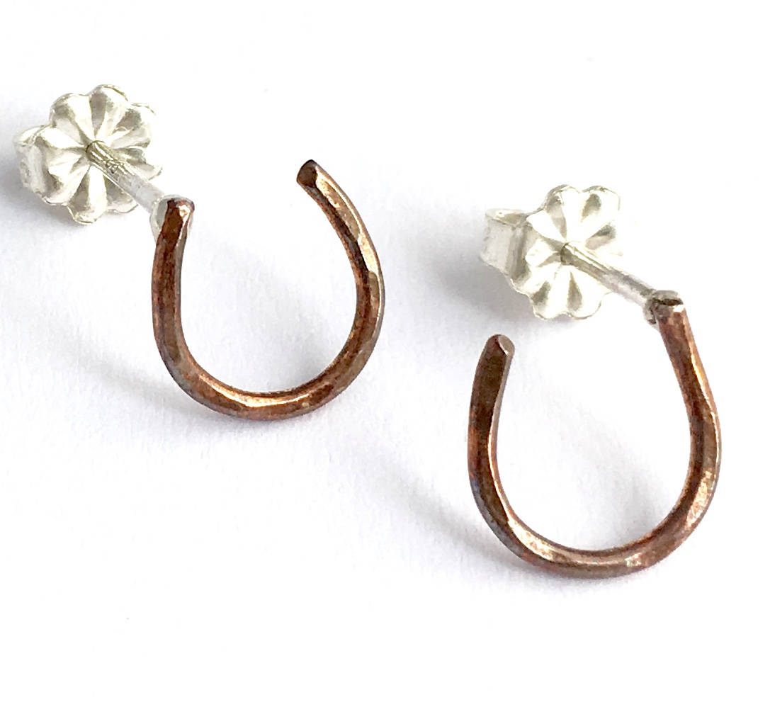 Lucky Horseshoe Stud Earrings by Jennifer Cervelli Jewelry