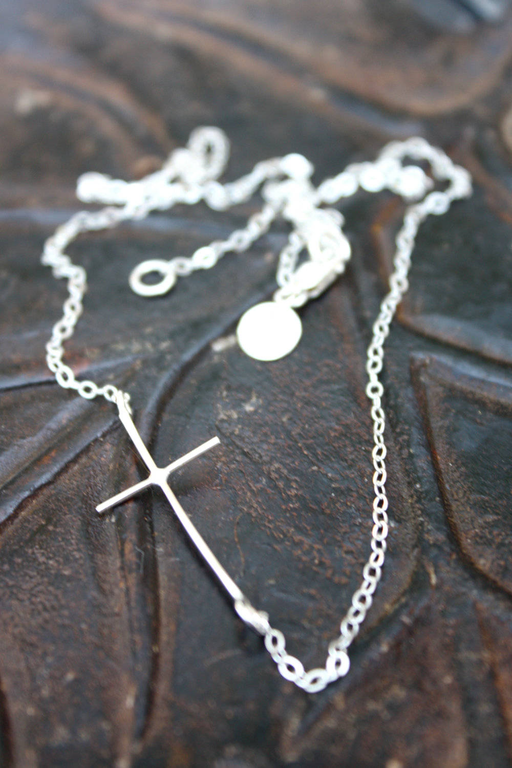 Sideways Cross Necklace by Jennifer Cervelli Jewelry