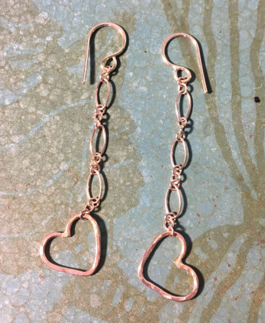 Happily Ever After Heart Chain Earrings by Jennifer Cervelli Jewelry