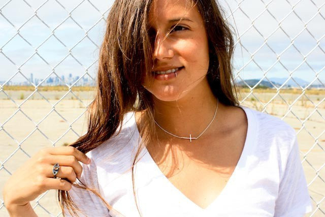 Sideways Cross Necklace by Jennifer Cervelli Jewelry