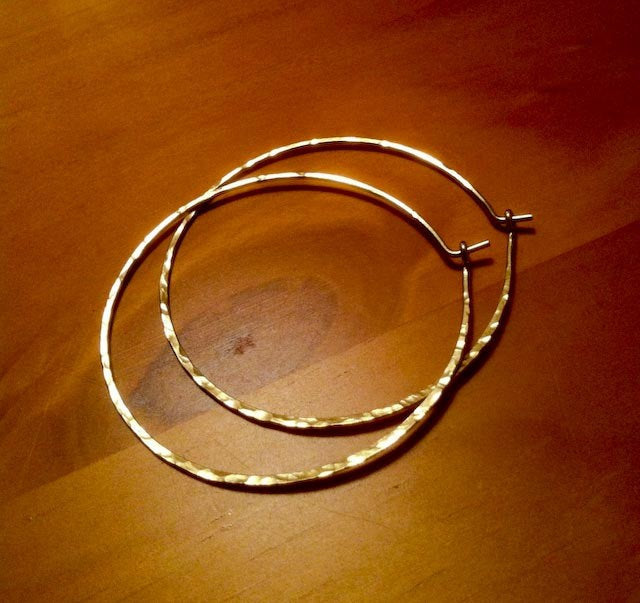 Crescent Moon Hoop Earrings by Jennifer Cervelli Jewelry